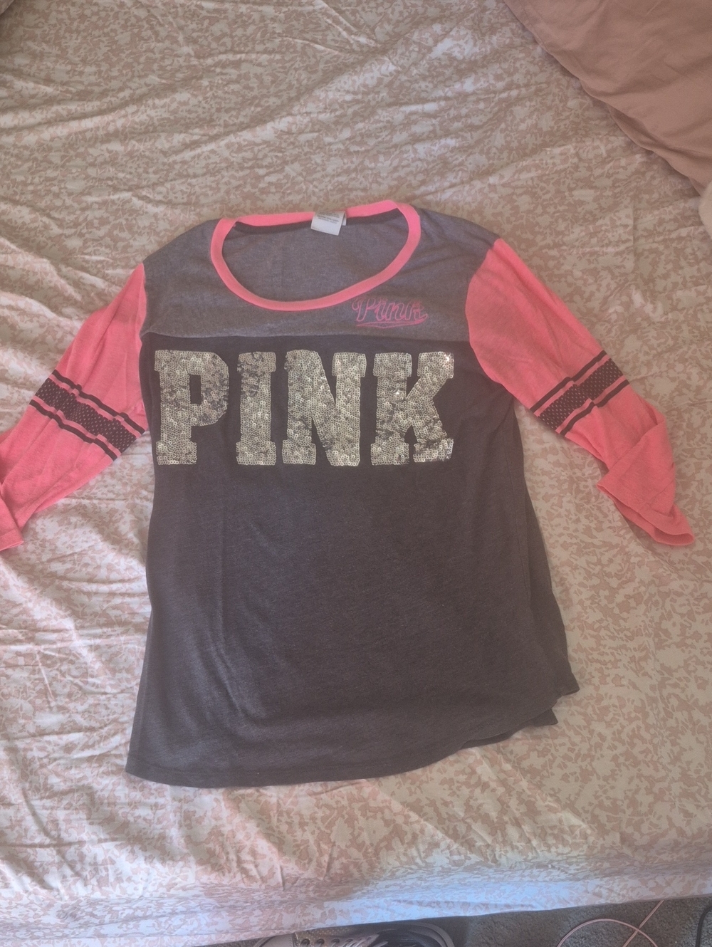VS Pink Bling 3/4 Sleeve Shirt